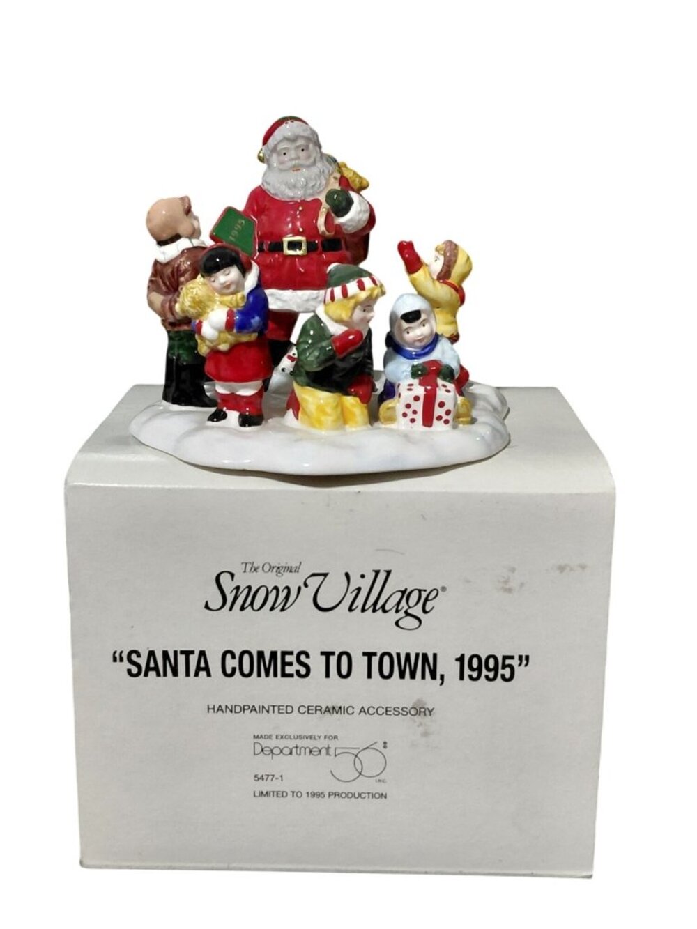 Department 56 Snow Village Santa Comes To Town 1995 Handpainted Ceramic 5477-1